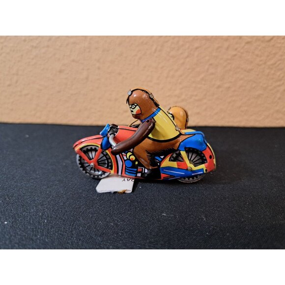 Vintage Tin Toy Motorcycle With Sidecar Ornament - Picture 2 of 6